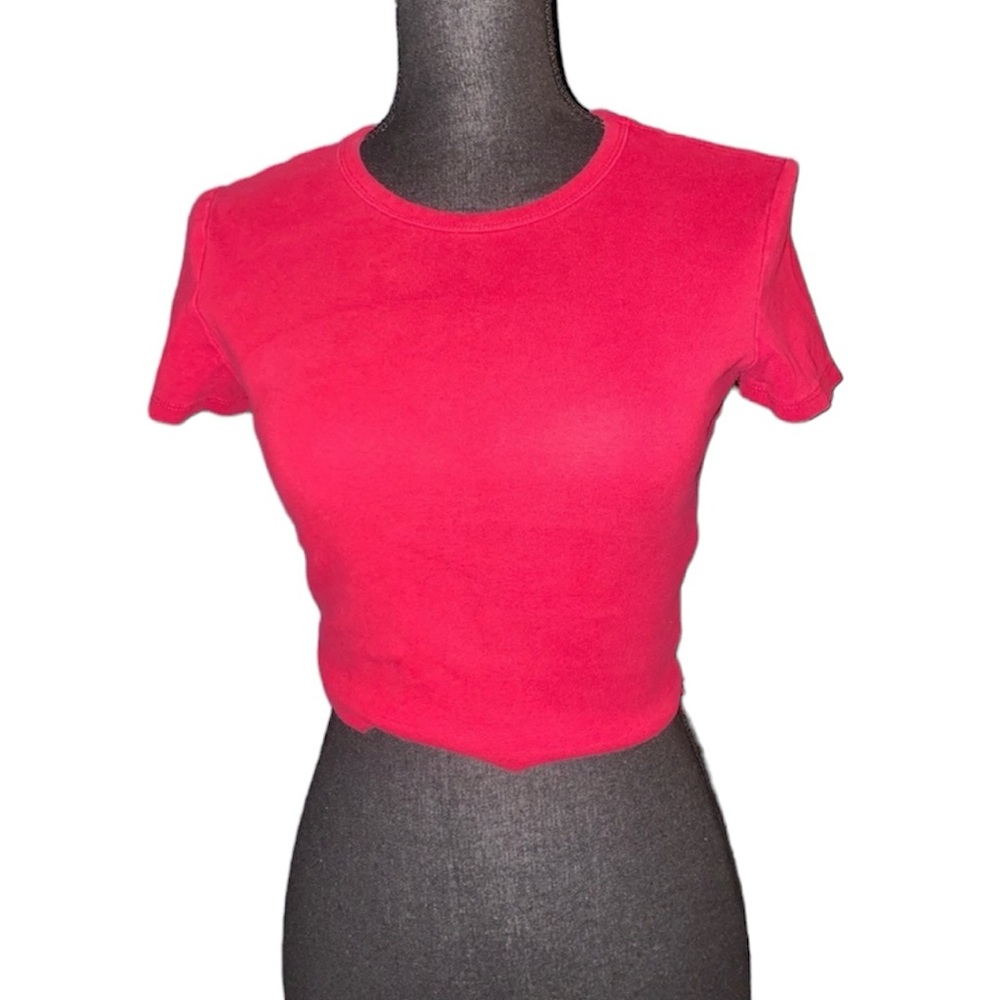 “Zara” Women’s Red Crop Top Cropped Tee Shirt - Size Medium